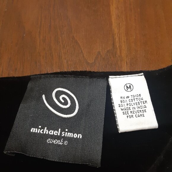 Michael Simon Event Medium Nutcracker Christmas Black Velvet Cardigan Sweater - Picture 5 of 16